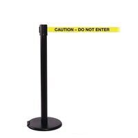 Wheeled retractable belt barrier with printed message - set of 2