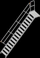 Treppe 45° mit Podest 112, Stufen B: 0,8 m 16 Stufen