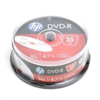 HP DVD-R 4.7GB 16x DVD lemez hengeres 25db/henger (HP1625-)
