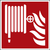 Brandschutzzeichen "Löschschlauch" [F002], Kunststoff (1 mm), 150 x 150 x 1 mm, langnachleuchtend, 55 / 8 mcd, LimarLite®, ASR A1.3 / ISO 7010