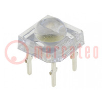 LED Super Flux; 7,6x7,6mm; blanc froid; 27lm; 120°; Front: convexe