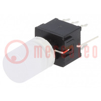 Microswitch TACT; DPDT; Pos: 2; 0.1A/30VDC; THT; none; red; 1.5N