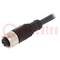Connection lead; M12; PIN: 5; straight; 10m; plug; 60VAC; 4A; PUR