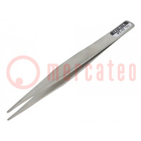 Tweezers; Tweezers len: 125mm; universal; Blade tip shape: flat