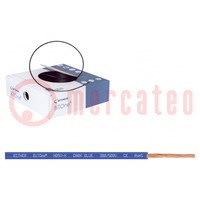 Cable; BiTOne,H05V-K; cuerda; Cu; 0,75mm2; PVC; azul oscuro; 100m