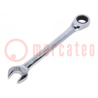 Wrench; combination spanner,with ratchet; 16mm; nickel plated