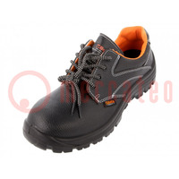 Shoes; Size: 45; black; leather; with metal toecap; 7241EN