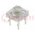 LED Super Flux; 7,6x7,6mm; blanc froid; 27lm; 120°; Front: convexe