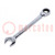 Wrench; combination spanner,with ratchet; 16mm; nickel plated