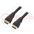 Kábel; HDMI 2.0; HDMI dugó,kétoldalas; PVC; 1,5m; fekete; 30AWG
