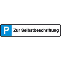 Parkplatzschild Symbol: P, mit Freifläche zur Selbstbeschriftung, Alu, 52x11 cm