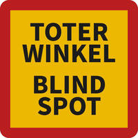 SafetyMarking Hinweisschild Toter Winkel Blind Spot, 17 x 17 cm, 3er Set, Folie