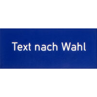 Thermograv-Schild, mit Beschriftung nach Wahl, Größe (BxH): 8,0 x 3,3 cm Version: 06 - himmelblau (RAL 5015) / Kern weiß