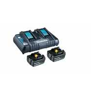Makita Power Source-Kit 18V, LXT, 18V, 2 Akkus BL1850B 5,0 Ah, 1 Doppel-Schnellladegerät DC18RD