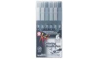 SAKURA Pinselstift Koi Coloring Brush, 6er Etui, grau (8012052)