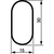 Skizze zu Tubo per armadio Spezial Oval L 2000 mm, spessore 0,8, acciaio cromato