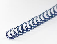 Drahtbinderücken 34 Ringe 6,4mm, 1/4 Zoll, 3:1 Teilung blau (100 Stück)