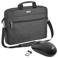 PEDEA Laptoptasche 17,3 Zoll (43,9cm) URBAN-HIP Notebook Umhängetasche mit Tablet Fach mit schnurloser Maus, grau
