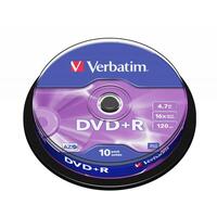 DVD+R Verbatim 4,7GB 10pcs Pack 16x Spindel azo silber retail