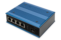 Digitus Conmutador PoE de red Fast Ethernet de 4 puertos, industrial, no gestionado, 1 enlace ascendente SFP
