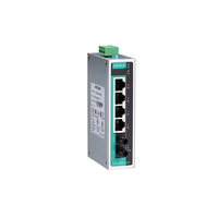 Moxa EDS-205A-M-ST-T switch No administrado Fast Ethernet (10/100) Negro, Verde, Plata