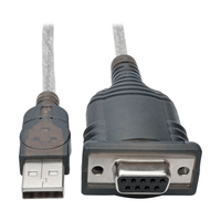 Tripp Lite U209-18N-NULL kabel równoległy Czarny 0,4 m USB Typu-A DB-9