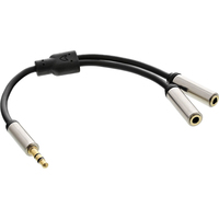 InLine S-99250 audio kabel 0,15 m 3.5mm 2 x 3.5mm Zwart, Zilver