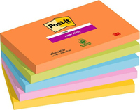 3M 655-5SS-BOOS zelfklevend notitiepapier Rechthoek Blauw, Groen, Oranje, Roze, Geel 90 vel Zelfplakkend