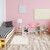Relaxdays Schreibtisch und Stuhl für Kinder, Schublade & 2 offene Fächer, Schwan-Motiv, Kinderzimmermöbel, rosa/weiß