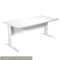 Scrivania piano bianco 160x80xH.72 cm gamba a L in metallo bianco opaco linea Presto Artexport - 003K2/3/AN