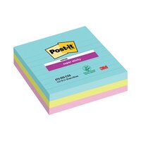 Post-it Super Sticky 101 x 101mm Lined Miami (Pack of 3) 675-SS3-MIA