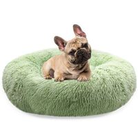 BLUZELLE Dog Bed for Medium Size Dogs, 28" Donut Dog Bed Washable, Round Dog Pillow Fluffy Plush, Calming Pet Bed Removable Mattress Soft Pad Comfort No-Skid Bottom Mint Green