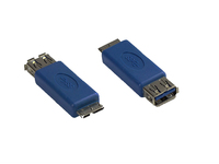 Adapter USB 3.0 Typ A Kupplung auf Typ Micro B Stecker, blau, Good Connections®