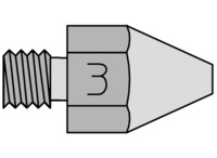 Saugdüse, Rundform, Ø 2.5 mm, (L) 18 mm, DS 113 HM