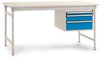 Manuflex BB5267.9006 Komplett BASIS oldalsó asztal műanyag lemezzel + háztartással, SzxxxH: 1000 x 800 x 780 mm Alumínium ezüst