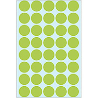 Etiquettes universelles ø 19mm, vert, 1280 pcs