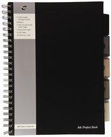 Pukka Pad A4 Wirebound Polypropylene Cover Project Book Ruled 250 Pages Black (Pack 3)