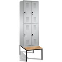 EVOLO cloakroom locker, double tier, with bench