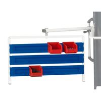 Suspension rail for open fronted storage bins