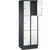 Armario de compartimentos CLASSIC con zócalo, 2 módulos, cada uno con 3 compartimentos, anchura de módulo 300 mm, gris negruzco / blanco tráfico.