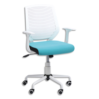 Fauteuil NEWTON en tissus, à mécanisme basculant, blocage 2 positions, assise verte, structure blanche - produit supprimé à épuisement du stock