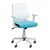 Fauteuil NEWTON en tissus, à mécanisme basculant, blocage 2 positions, assise verte, structure blanche - produit supprimé à épuisement du stock