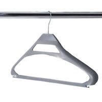 Plastic removable coat hangers - silver plastic