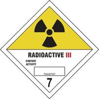 COSHH Radioactive iii 7 label