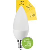 LED SMD Lampe C35 E14 4,9W 470 lm WW Switch DIM