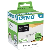 Dymo Label Writer szalag címekre 89 x 28 mm, 130 címke/szalag, 2 szalag/csomag