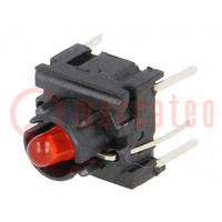 Microswitch TACT; SPST-NO; Pos: 2; 0.05A/24VDC; THT; none; 10x10mm