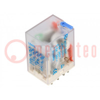 Relais: elektromagnetische; 4PDT; Uspoel: 12VDC; 5A/240VAC; socket