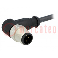 Connector: M12; plug; PIN: 4; male; A code-DeviceNet / CANopen; 2m