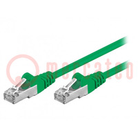 Patch cord; F/UTP; 5e; filo cordato; CCA; PVC; verde; 1m; 26AWG